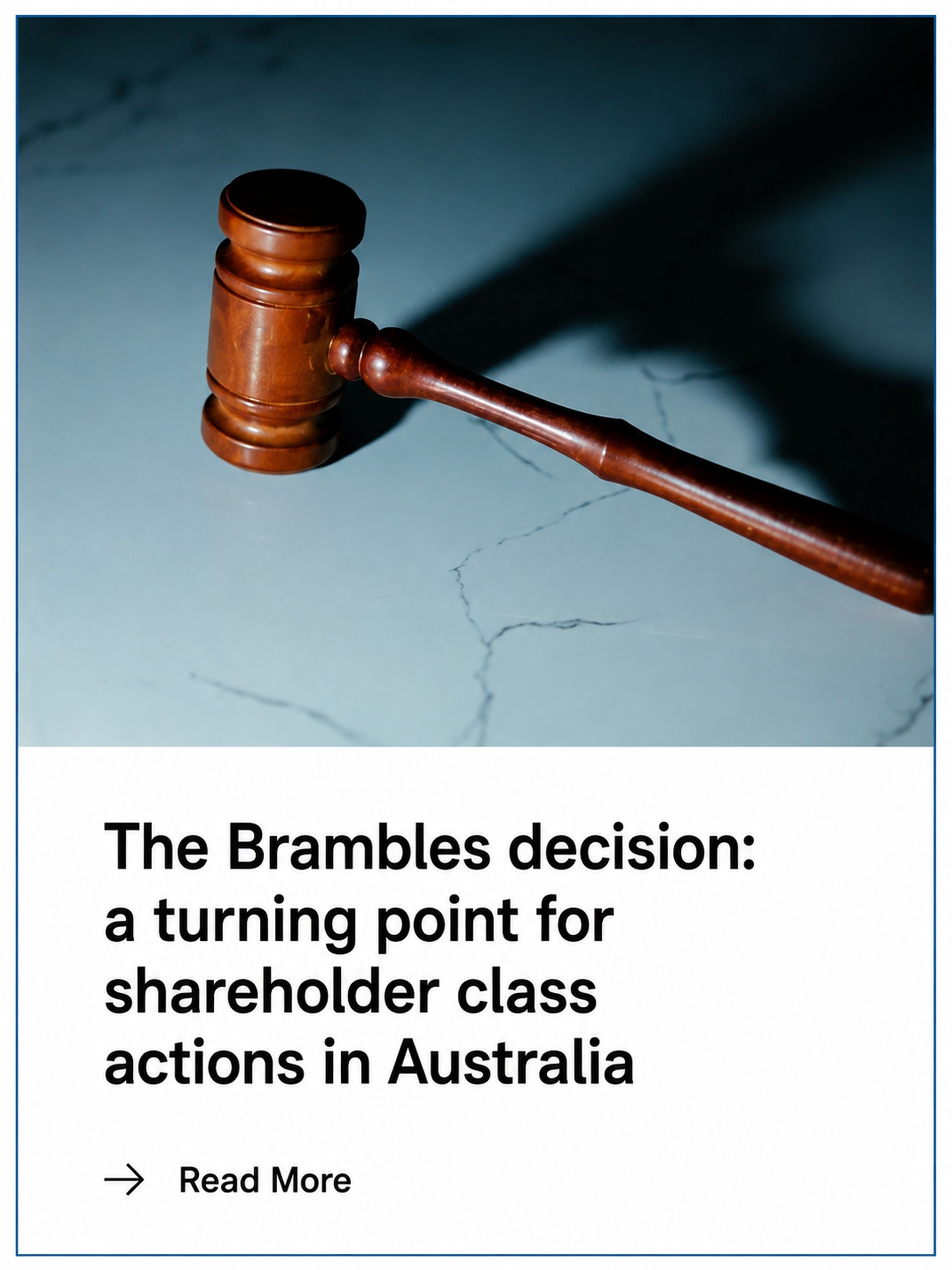 Gavel resting on a marble surface &mdash; The Brambles decision